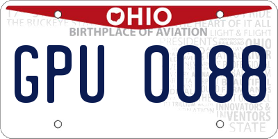 OH license plate GPU0088
