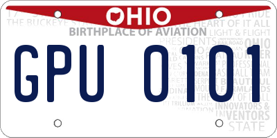 OH license plate GPU0101