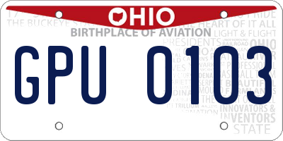 OH license plate GPU0103
