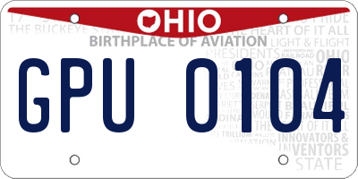 OH license plate GPU0104