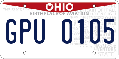 OH license plate GPU0105