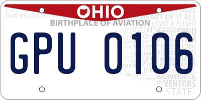OH license plate GPU0106