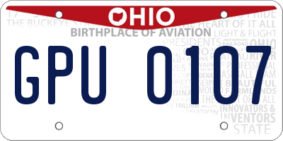 OH license plate GPU0107