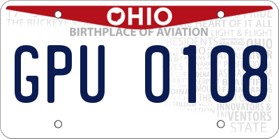 OH license plate GPU0108
