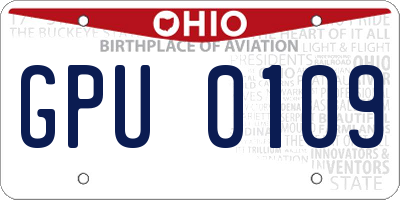 OH license plate GPU0109