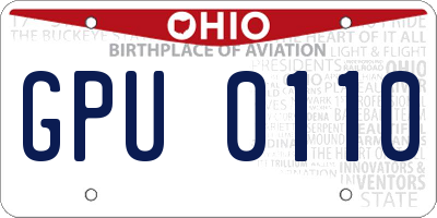 OH license plate GPU0110