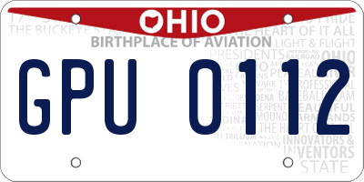OH license plate GPU0112