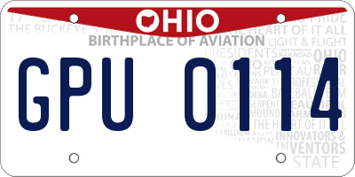 OH license plate GPU0114