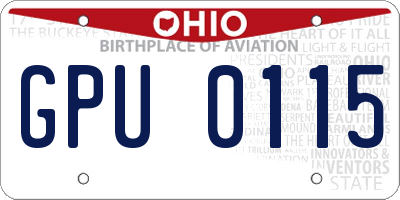 OH license plate GPU0115