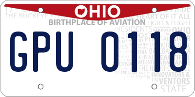 OH license plate GPU0118
