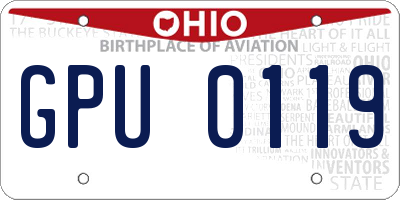 OH license plate GPU0119