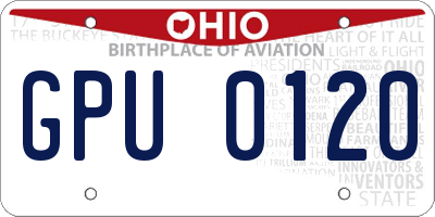 OH license plate GPU0120