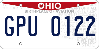 OH license plate GPU0122