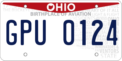 OH license plate GPU0124