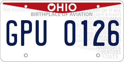 OH license plate GPU0126