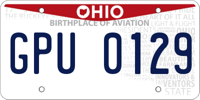 OH license plate GPU0129