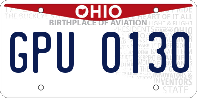 OH license plate GPU0130