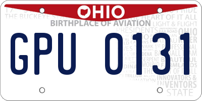 OH license plate GPU0131