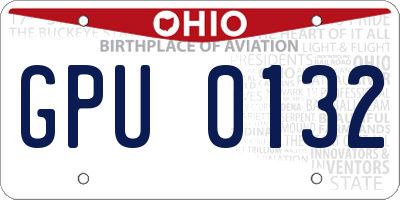 OH license plate GPU0132