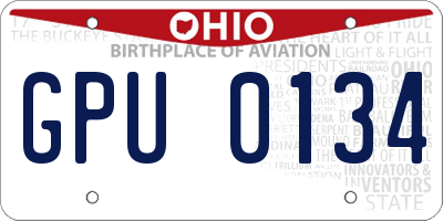 OH license plate GPU0134