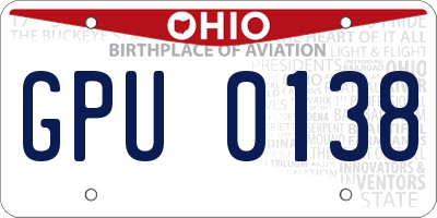 OH license plate GPU0138