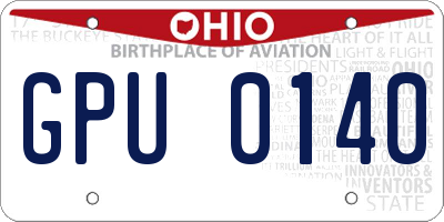 OH license plate GPU0140