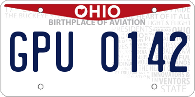 OH license plate GPU0142