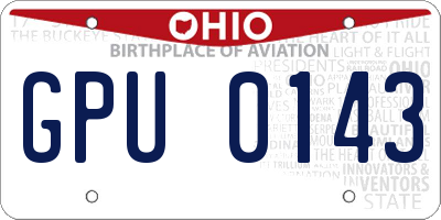 OH license plate GPU0143