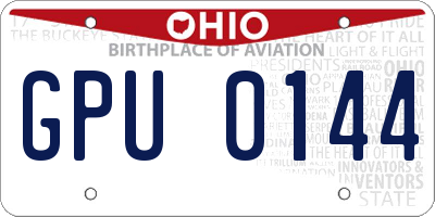 OH license plate GPU0144
