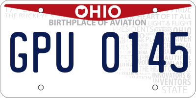 OH license plate GPU0145