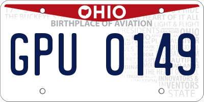 OH license plate GPU0149