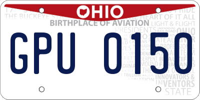 OH license plate GPU0150