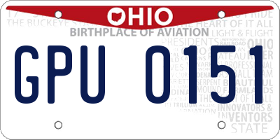 OH license plate GPU0151