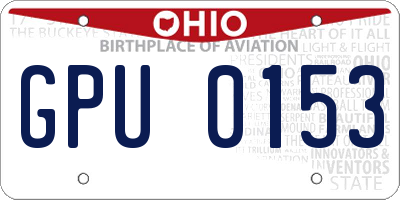 OH license plate GPU0153
