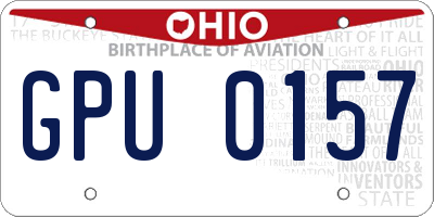 OH license plate GPU0157