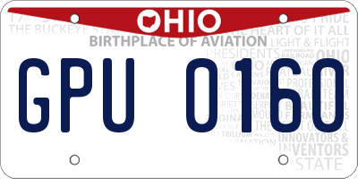 OH license plate GPU0160