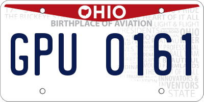 OH license plate GPU0161