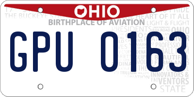 OH license plate GPU0163