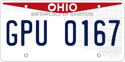 OH license plate GPU0167