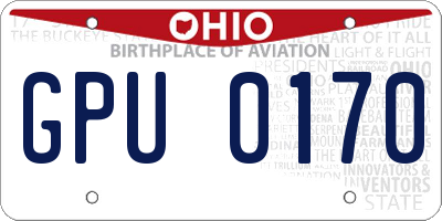 OH license plate GPU0170