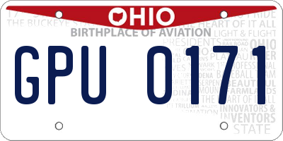 OH license plate GPU0171
