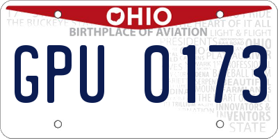 OH license plate GPU0173