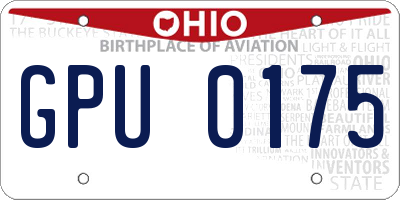 OH license plate GPU0175
