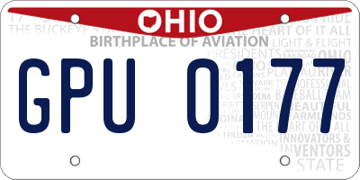 OH license plate GPU0177
