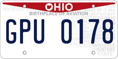 OH license plate GPU0178