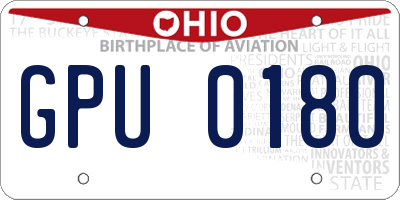 OH license plate GPU0180
