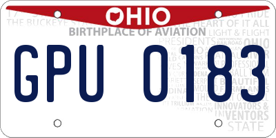 OH license plate GPU0183
