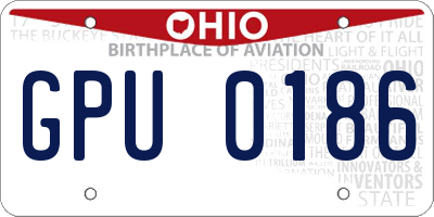 OH license plate GPU0186