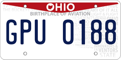 OH license plate GPU0188