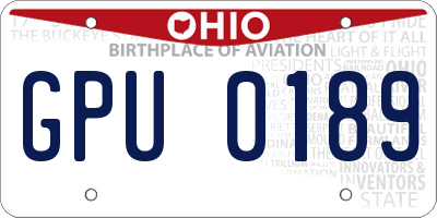 OH license plate GPU0189